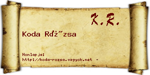 Koda Rózsa névjegykártya