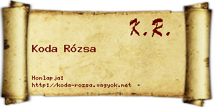 Koda Rózsa névjegykártya