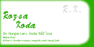 rozsa koda business card